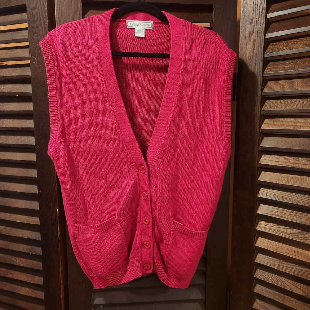 Izod Deep Pink Button-Up Vest